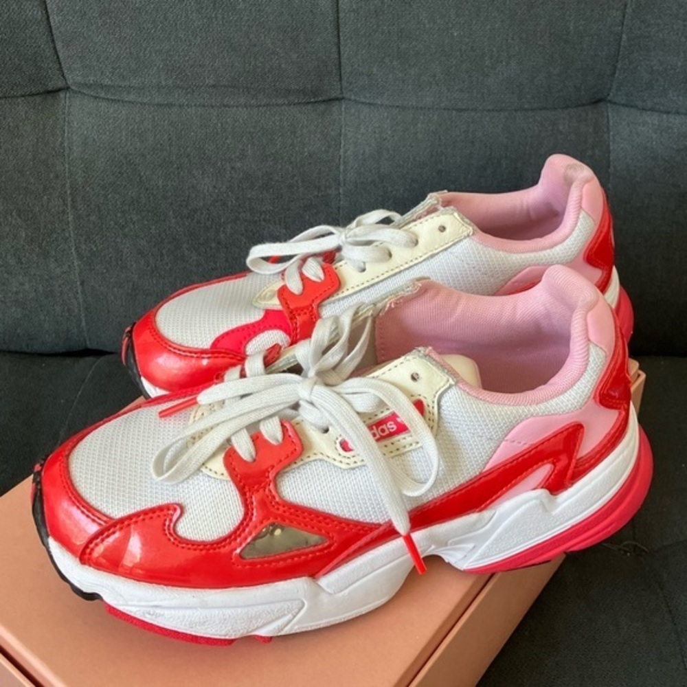 SALE | Adidas Originals Falcon EE3830 White/Red Shoes Sneakers Size 6.5